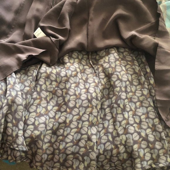 Wrap London Brown, Gray and Green Silk Midi Skirt - Picture 7 of 9